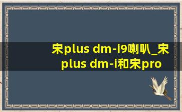 宋plus dm-i9喇叭_宋plus dm-i和宋pro dm-i的区别